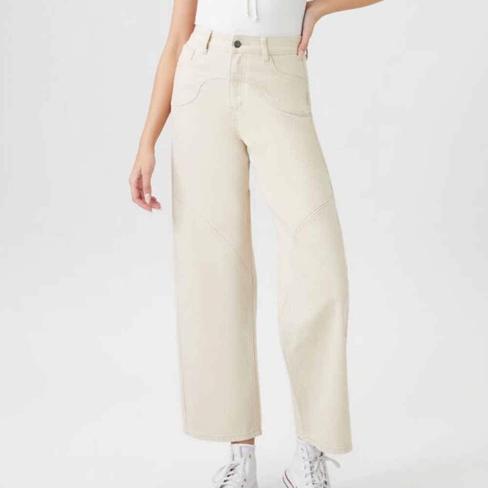 Twill high rise wide leg pants size small